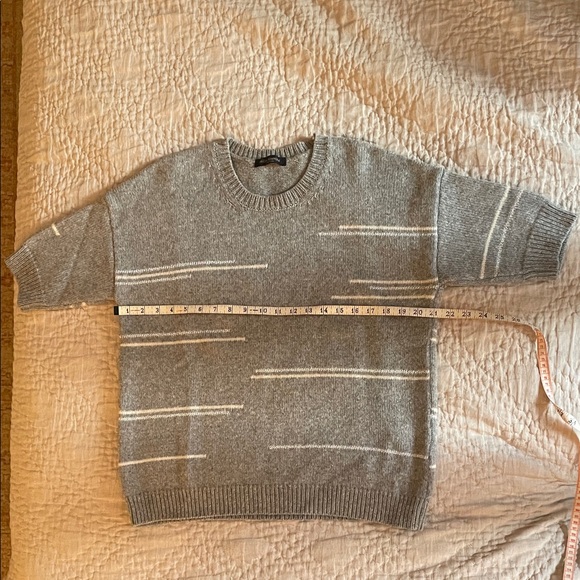 Piazza Sempione Gray and White Women's Sweater Cardigan Set - Picture 5 of 7